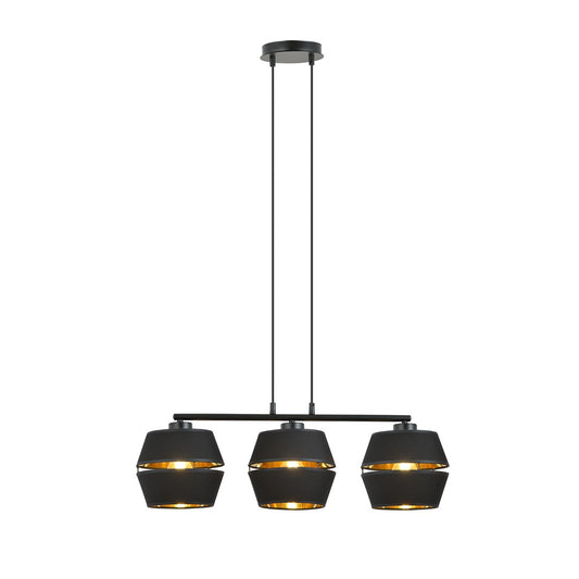 LAMPA SUSPENDATA EMIBIG  PIANU 3 NEGRU/AURIU  1183/3