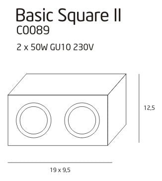 MAXLIGHT C0089 SPOT BASIC SQUARE NEGRU DUBLU - beculet