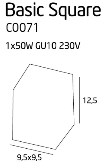 MAXLIGHT C0071 SPOT BASIC SQUARE BLACK - beculet