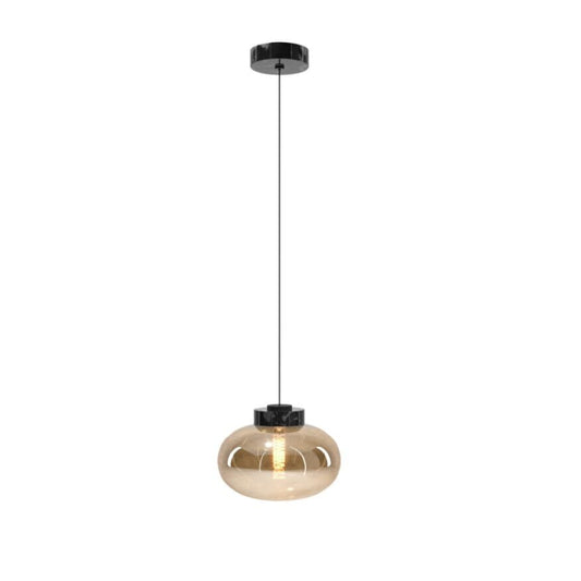 MAXLIGHT P0516 LAMPA SUSPENDATA MOONSTONE AMBER GLASS+BLACK MARBLE - beculet